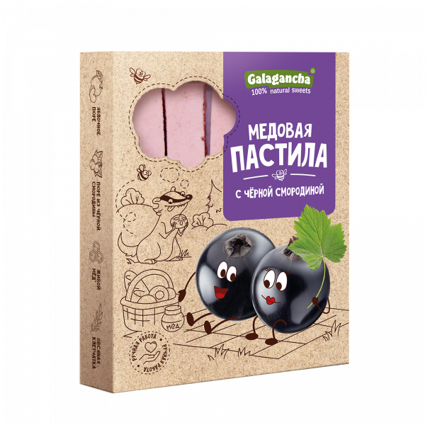 №2 Пастила медовая с черной смородиной, 190г   в Канаше