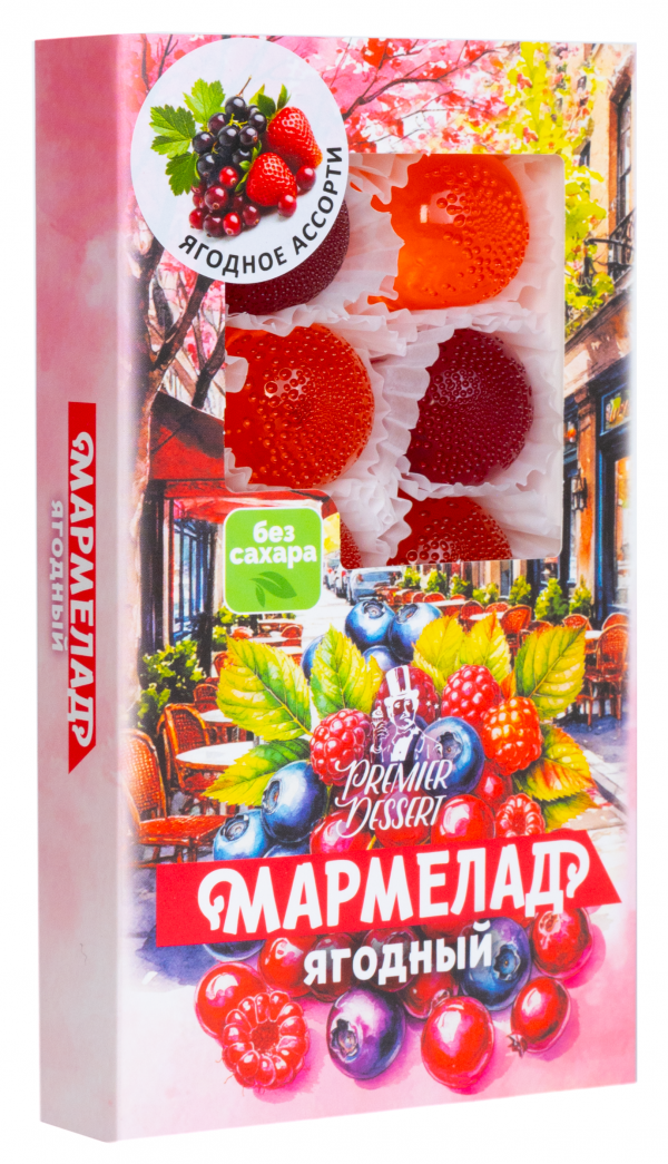 №2 Мармелад Премиум Десерт ЯГОДНЫЙ (клюква, смородина,клубника) 200г в Канаше