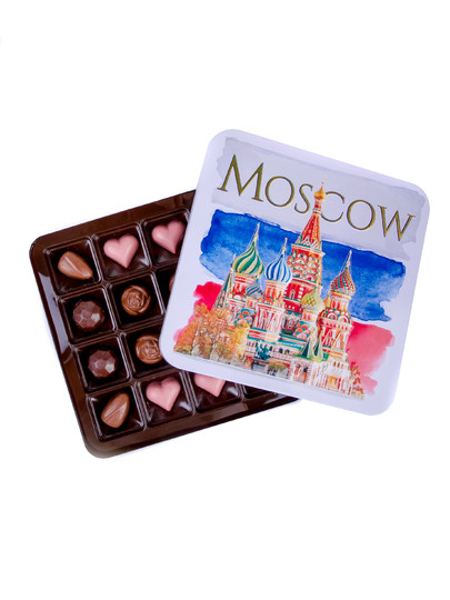 №1 Конфеты шоколадны MOSCOW(металлическая коробка)195г) в Канаше