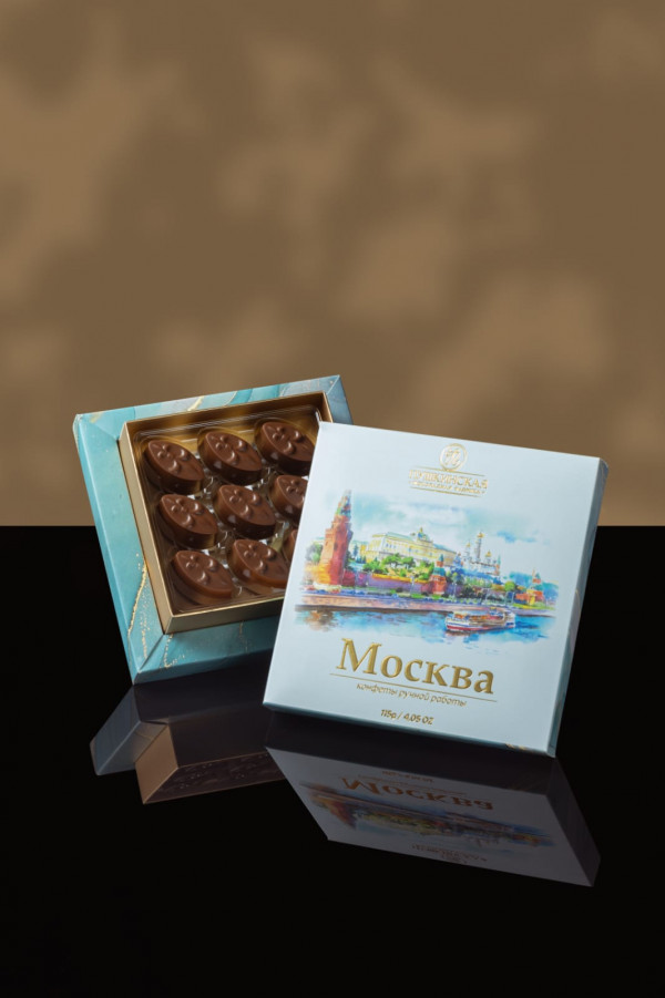 №1 Пушкинская фабрика Конфеты Миндаль (Москва), 115г(голубая коробка) в Канаше