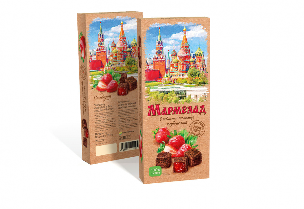  Сладарт Мармелад Клубничный в темном шоколаде, 150г  в Канаше