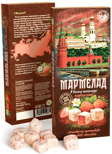 №2 Сладарт Мармелад Клубничный в белом шоколаде, 150г   в Канаше